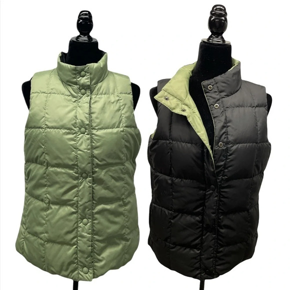 L.L. Bean Reversible Goose Down Filled Puffer Vest Women’s Small - Picture 1 of 12